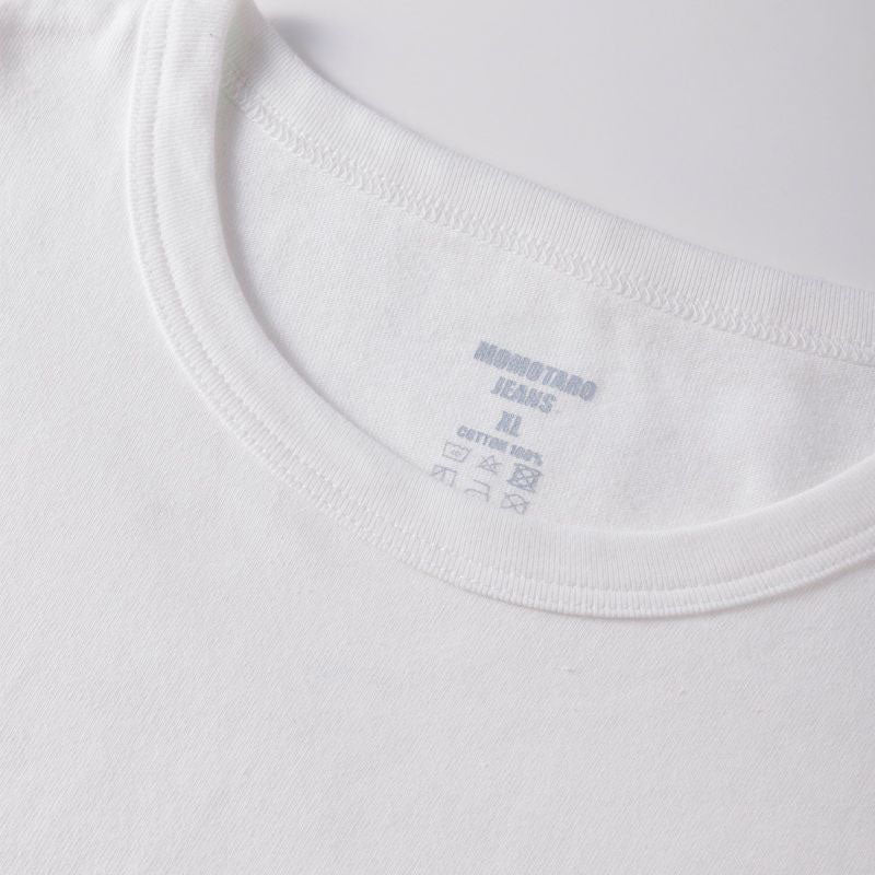 桃太郎ジーンズ MOMOTARO JEANS MHTS0003 ZIMBABWE COTTON DENIMPOCKET S/S T-SHIRTS ホワイト