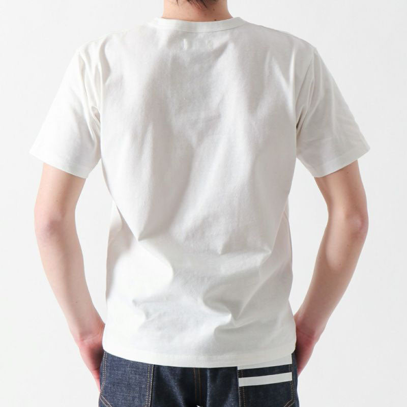 桃太郎ジーンズ MOMOTARO JEANS MHTS0003 ZIMBABWE COTTON DENIMPOCKET S/S T-SHIRTS ホワイト