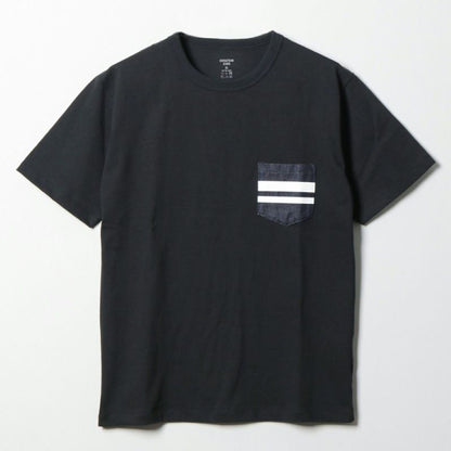 桃太郎ジーンズ MOMOTARO JEANS MHTS0003 ZIMBABWE COTTON DENIMPOCKET S/S T-SHIRTS ブラック