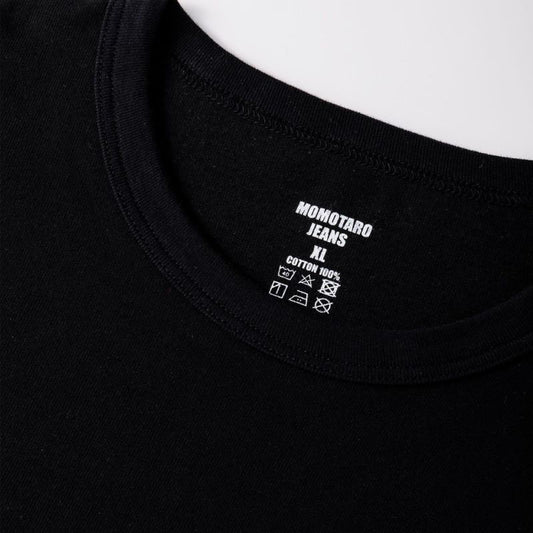 桃太郎ジーンズ MOMOTARO JEANS MHTS0003 ZIMBABWE COTTON DENIMPOCKET S/S T-SHIRTS ブラック