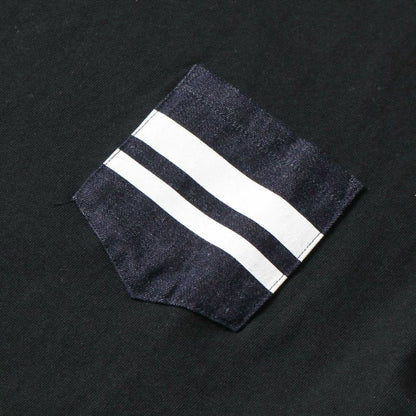 桃太郎ジーンズ MOMOTARO JEANS MHTS0003 ZIMBABWE COTTON DENIMPOCKET S/S T-SHIRTS ブラック