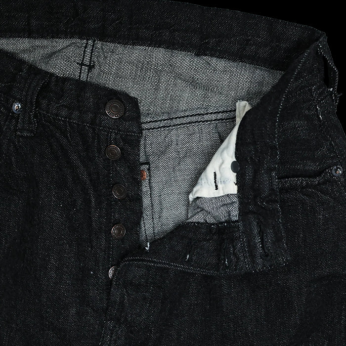1101BKSS Straight Black Selvedge Denim(Super Smooth)