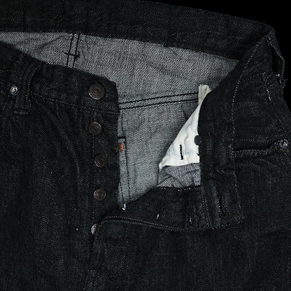 1101BKSS Straight Black Selvedge Denim(Super Smooth)