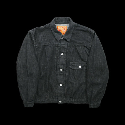 2107BKSS Type 1 Black Denim Jacket (Super Smooth)