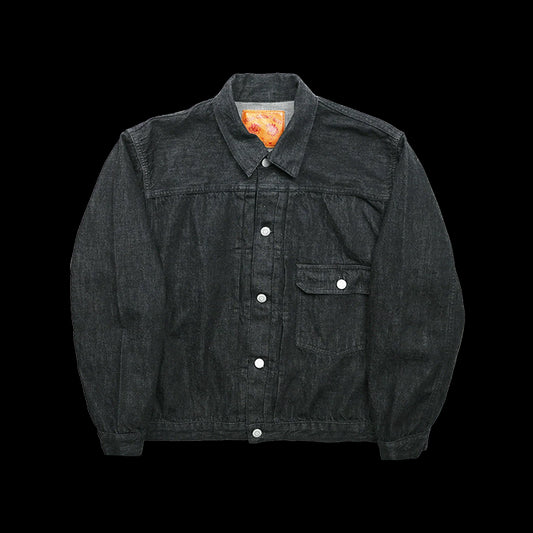2107BKSS Type 1 Black Denim Jacket (Super Smooth)