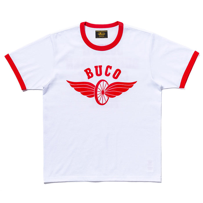 BUCO TEE / FLYING WHEEL:WHITE/RED
