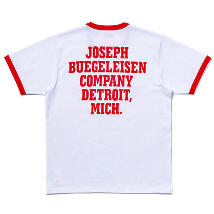BUCO TEE / FLYING WHEEL:WHITE/RED
