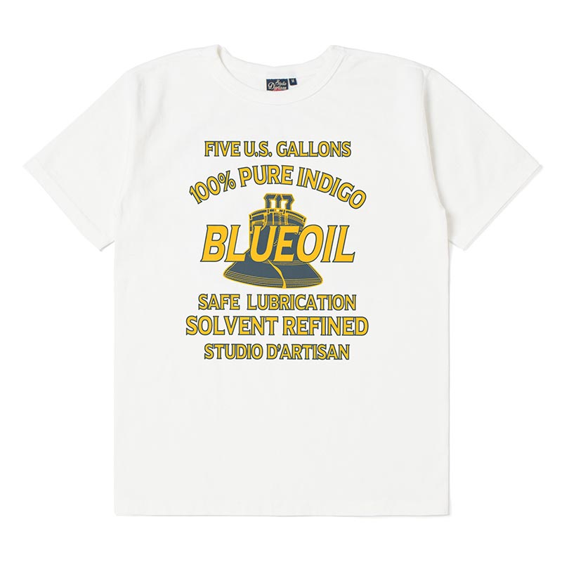 ステュディオ・ダ・ルチザン 8147B 吊り編みプリントTシャツ ホワイト メンズ 半袖 カットソー