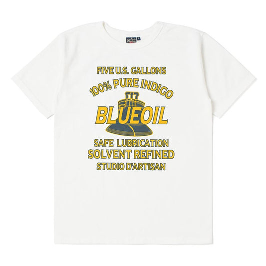 ステュディオ・ダ・ルチザン 8147B 吊り編みプリントTシャツ ホワイト メンズ 半袖 カットソー