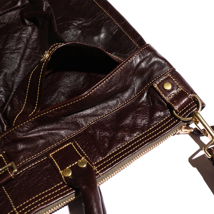 Leather Helmet Bag(レザーヘルメットバッグ)Horse hide Seal Brown