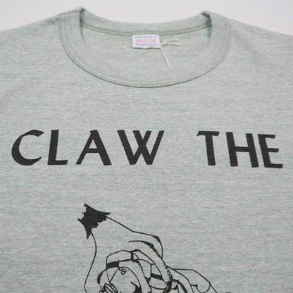 ウエアハウス WHTS-23SS042 Lot 4096 88/12杢クルーネックT CLAW グリーン プリント Tシャツ カットソー 杢天竺