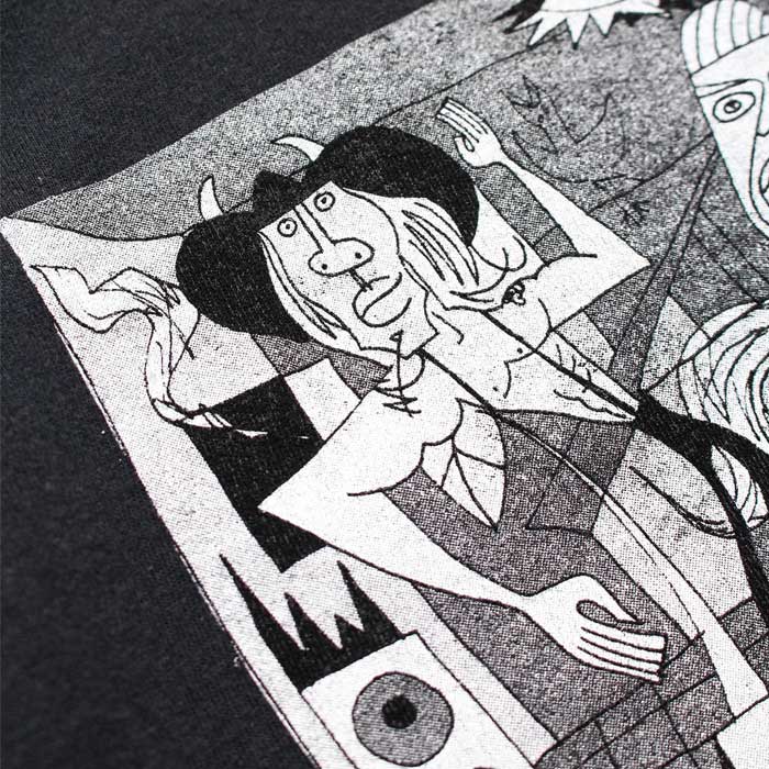 バウワウ BW231-RPT RED PABLO TEE ブラック メンズ プリント Tシャツ ピカソ バンドTシャツ エイジン 加工