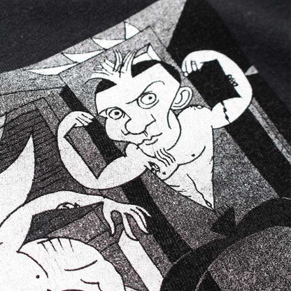 バウワウ BW231-RPT RED PABLO TEE ブラック メンズ プリント Tシャツ ピカソ バンドTシャツ エイジン 加工