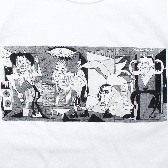 バウワウ BW231-RPT RED PABLO TEE ホワイト メンズ プリント Tシャツ ピカソ バンドTシャツ エイジン 加工