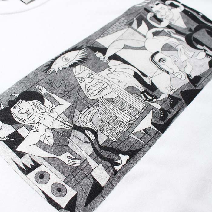 バウワウ BW231-RPT RED PABLO TEE ホワイト メンズ プリント Tシャツ ピカソ バンドTシャツ エイジン 加工