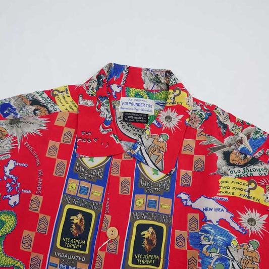 サンサーフ Lot No. SS38869 SUN SURF × BUZZ RICKSON'S SPECIAL ED ITION “TROPIC LIGHTNING” 165 レッド アロハシャツ メンズ