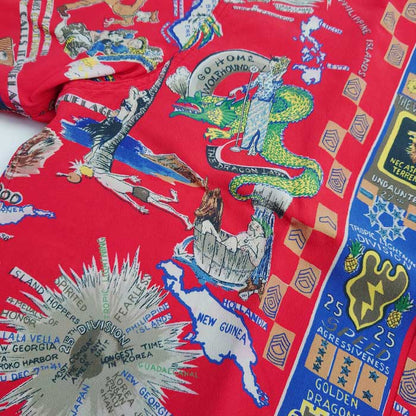 サンサーフ Lot No. SS38869 SUN SURF × BUZZ RICKSON'S SPECIAL ED ITION “TROPIC LIGHTNING” 165 レッド アロハシャツ メンズ