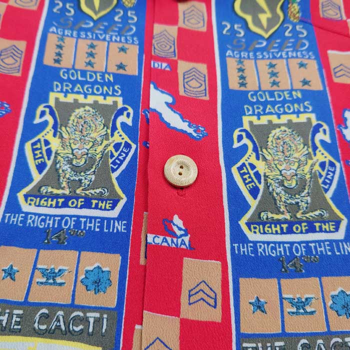 サンサーフ Lot No. SS38869 SUN SURF × BUZZ RICKSON'S SPECIAL ED ITION “TROPIC LIGHTNING” 165 レッド アロハシャツ メンズ