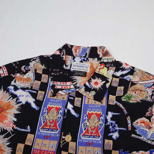 サンサーフ Lot No. SS38869 SUN SURF × BUZZ RICKSON'S SPECIAL ED ITION “TROPIC LIGHTNING” 119 ブラック アロハシャツ メンズ
