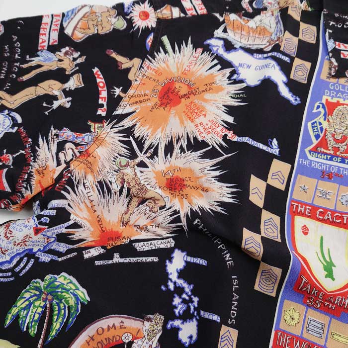 サンサーフ Lot No. SS38869 SUN SURF × BUZZ RICKSON'S SPECIAL ED ITION “TROPIC LIGHTNING” 119 ブラック アロハシャツ メンズ
