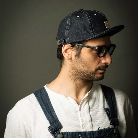 Short Brim Garage Cap:INDIGO