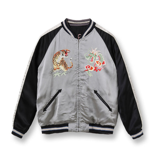テーラー東洋 Lot No. TT15289-119 / Early 1950s - Mid 1950s Style Acetate Souvenir Jacket “KOSHO & CO.” Special Edition “SPIDER” × “ROARING TIGER (HAND PRINT)”