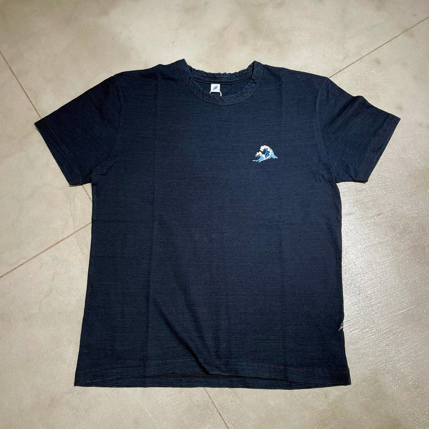 ピュアブルージャパン 5406-4 Indigo Jersey Crew Neck T-shirt Dark Indigo 波 メンズ インディゴ クルーネック Tシャツ ダークインディゴ