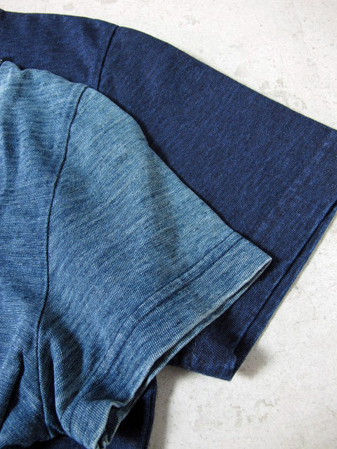ピュアブルージャパン 5406-2 Indigo Jersey Crew Neck T-shirt Dark Indigo ビール メンズ インディゴ クルーネック Tシャツ ダークインディゴ