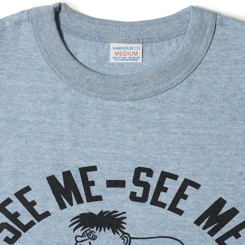 ウエアハウス WHTS-24SU028 Lot 4096 88/12杢クルーネックT SEE ME ネイビー メンズ 半袖 プリント Tシャツ
