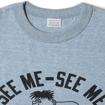 ウエアハウス WHTS-24SU028 Lot 4096 88/12杢クルーネックT SEE ME ネイビー メンズ 半袖 プリント Tシャツ