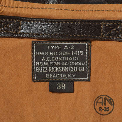 バズリクソンズ Lot No. BR80644 Type A-2 “CONTRACT No.W535 ac-21996 BUZZ RICKSON CLO.CO.”