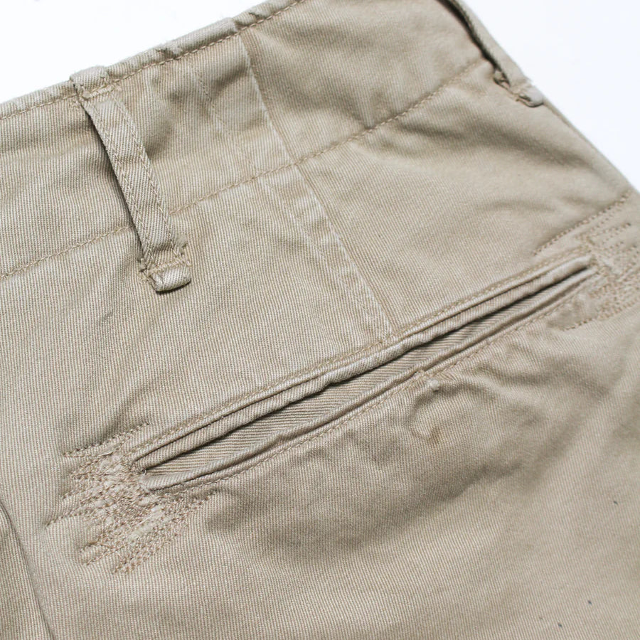 バウワウ BW241-M4CTM M41 CHINO TROUSERS (Metal button) KHAKI AGEING メンズ チノパン メタルボタン