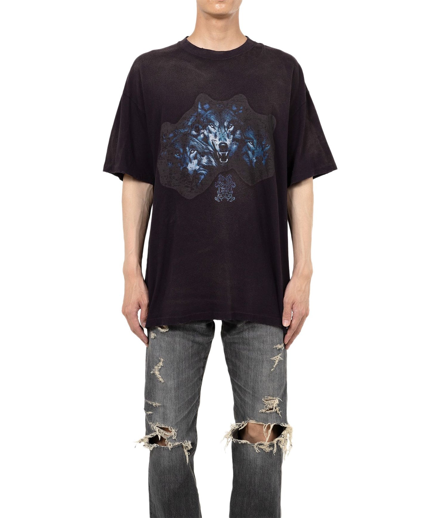 KAMIYA(カミヤ) “KMY-WOLF” Distressed T-shirt G14TS084