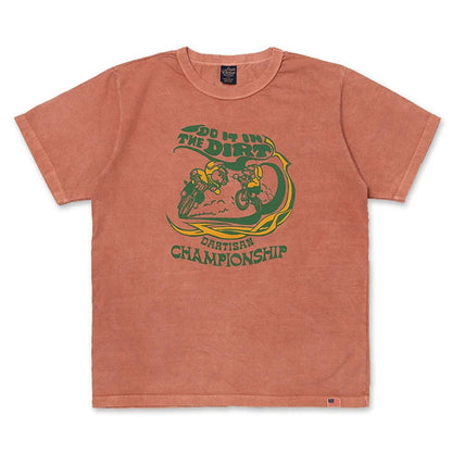 STUDIO_D'ARTISAN USAコットンピグメントダイTシャツ【8163A】:ネイビー/オレンジ