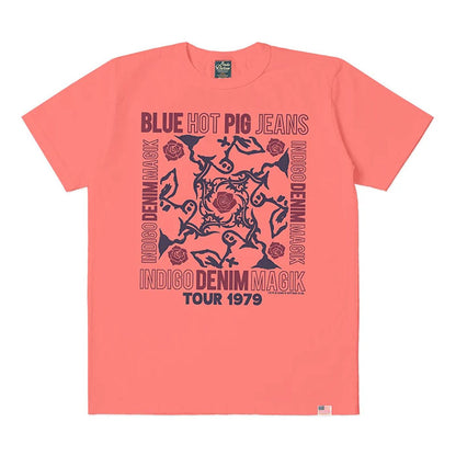 STUDIO_D'ARTISAN USAコットンプリントTシャツ【8167A】:ブラック/エメラルド/オレンジ/ホワイト