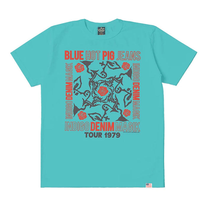 STUDIO_D'ARTISAN USAコットンプリントTシャツ【8167A】:ブラック/エメラルド/オレンジ/ホワイト