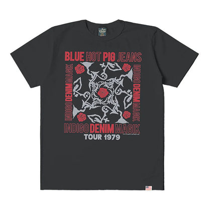 STUDIO_D'ARTISAN USAコットンプリントTシャツ【8167A】:ブラック/エメラルド/オレンジ/ホワイト