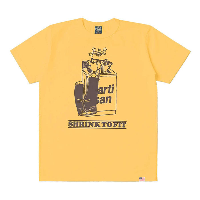 STUDIO_D'ARTISAN USAコットンプリントTシャツ【8167B】:ホワイト/イエロー/オレンジ