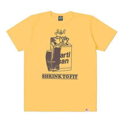 STUDIO_D'ARTISAN USAコットンプリントTシャツ【8167B】:ホワイト/イエロー/オレンジ