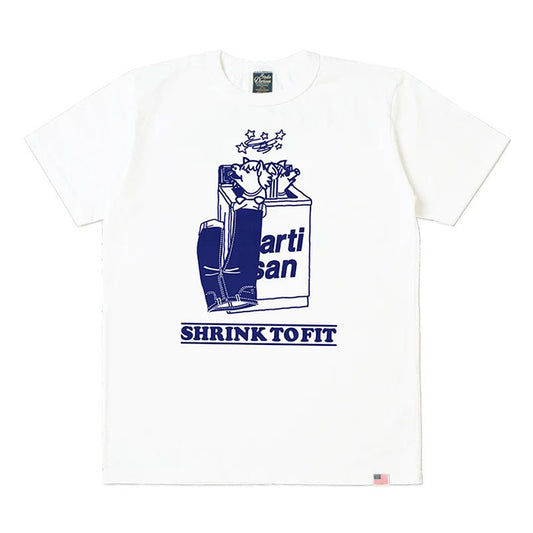 STUDIO_D'ARTISAN USAコットンプリントTシャツ【8167B】:ホワイト/イエロー/オレンジ