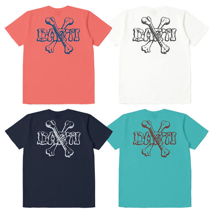 STUDIO_D'ARTISAN USAコットンプリントTシャツ【8168A】:ホワイト/ネイビー/エメラルド/オレンジ