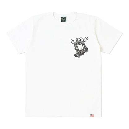 STUDIO_D'ARTISAN USAコットンプリントTシャツ【8168A】:ホワイト/ネイビー/エメラルド/オレンジ