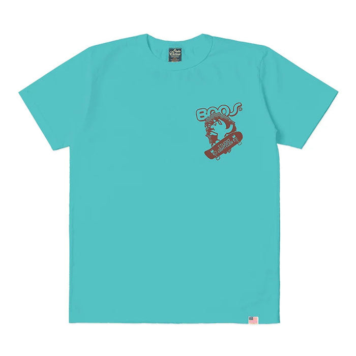STUDIO_D'ARTISAN USAコットンプリントTシャツ【8168A】:ホワイト/ネイビー/エメラルド/オレンジ
