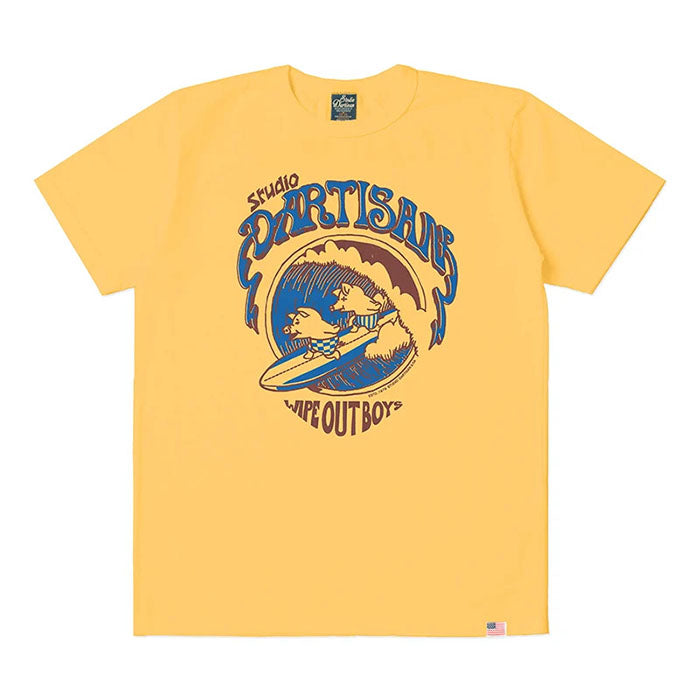 STUDIO_D'ARTISAN USAコットンピグメントダイTシャツ【8168B】:イエロー/オレンジ/ネイビー