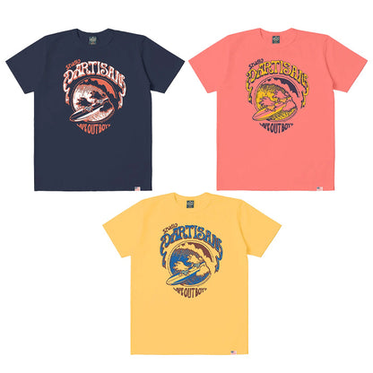 STUDIO_D'ARTISAN USAコットンピグメントダイTシャツ【8168B】:イエロー/オレンジ/ネイビー