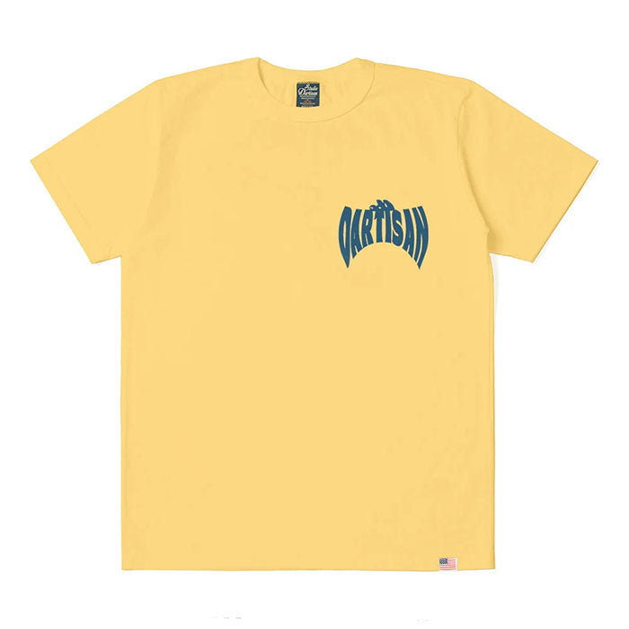 STUDIO_D'ARTISAN USAコットンプリントTシャツ【8180B】:ホワイト/ピンク/イエロー/ネイビー