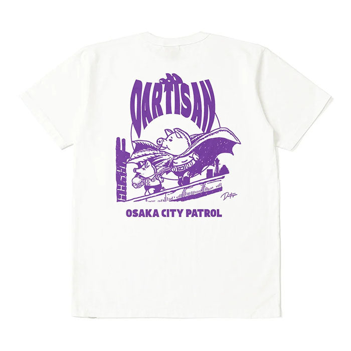 STUDIO_D'ARTISAN USAコットンプリントTシャツ【8180B】:ホワイト/ピンク/イエロー/ネイビー