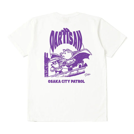 STUDIO_D'ARTISAN USAコットンプリントTシャツ【8180B】:ホワイト/ピンク/イエロー/ネイビー