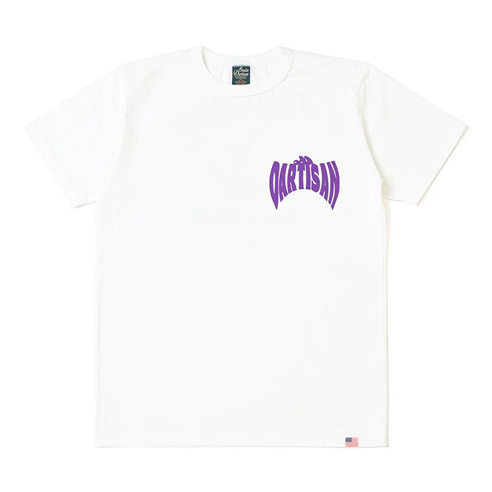 STUDIO_D'ARTISAN USAコットンプリントTシャツ【8180B】:ホワイト/ピンク/イエロー/ネイビー