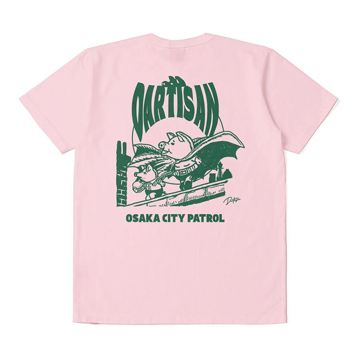 STUDIO_D'ARTISAN USAコットンプリントTシャツ【8180B】:ホワイト/ピンク/イエロー/ネイビー